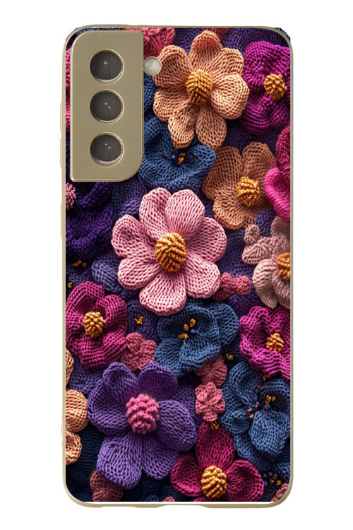 Samsung Galaxy S21 Fe Uyumlu Çiçek Örgüsü Baskılı Silikon Kılıf