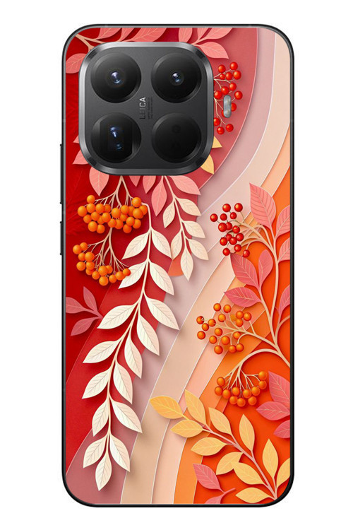 Xiaomi Mi 15T Pro Uyumlu Kırmızı Beyaz İğdeler Baskılı Silikon Kılıf