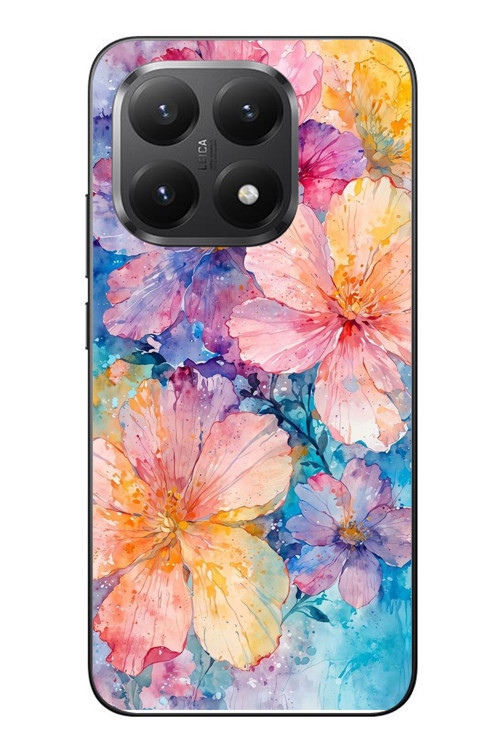 Xiaomi Mi 15T Uyumlu Yağlı Boya Çiçekler Baskılı Silikon Kılıf