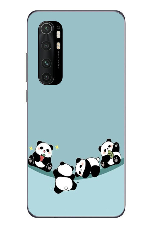 Xiaomi Mi 10 Lite Uyumlu Panda Ailesi Baskılı Silikon Kılıf