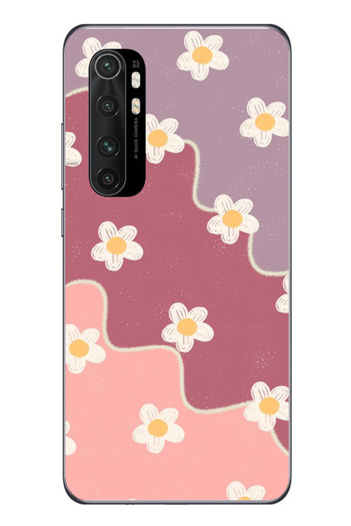 Xiaomi Mi 10 Lite Uyumlu Papatya Dalgaları Baskılı Silikon Kılıf