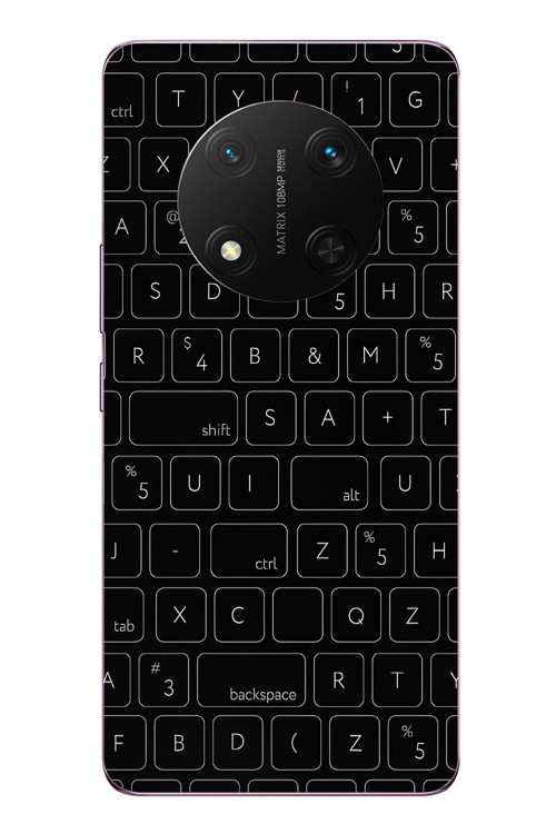 Honor Magic 7 Lite Uyumlu Klavye Tuşları Baskılı Silikon Kılıf