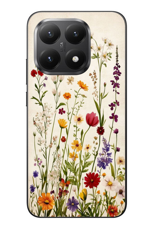 Xiaomi Mi 15T Uyumlu Zarif Çiçekler Baskılı Silikon Kılıf