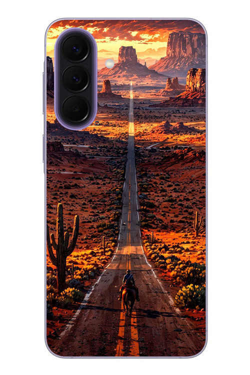 Samsung Galaxy A57 Uyumlu Kovboy Yolda Baskılı Silikon Kılıf