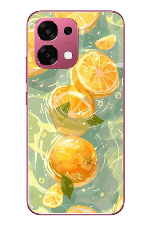 Oppo A6 Pro Uyumlu Limonlar Pastel Baskılı Silikon Kılıf