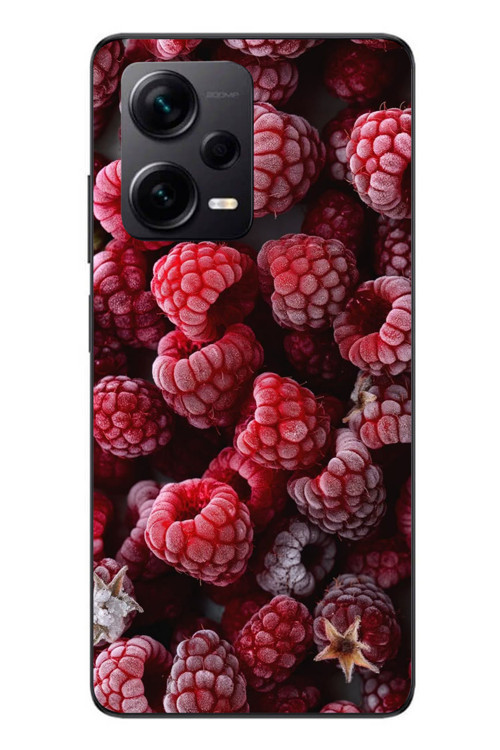 Redmi Note 12 Pro Plus Uyumlu Ahududu Frambuaz Baskılı Silikon Kılıf