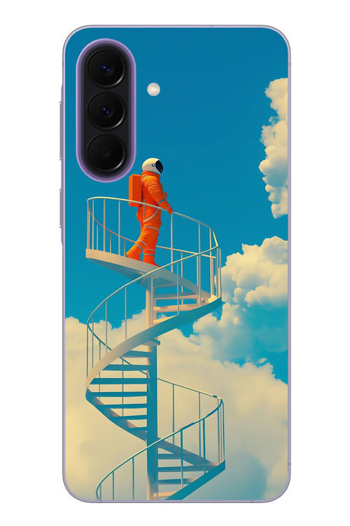 Samsung Galaxy A57 Uyumlu Astronot Gökyüzü Baskılı Silikon Kılıf
