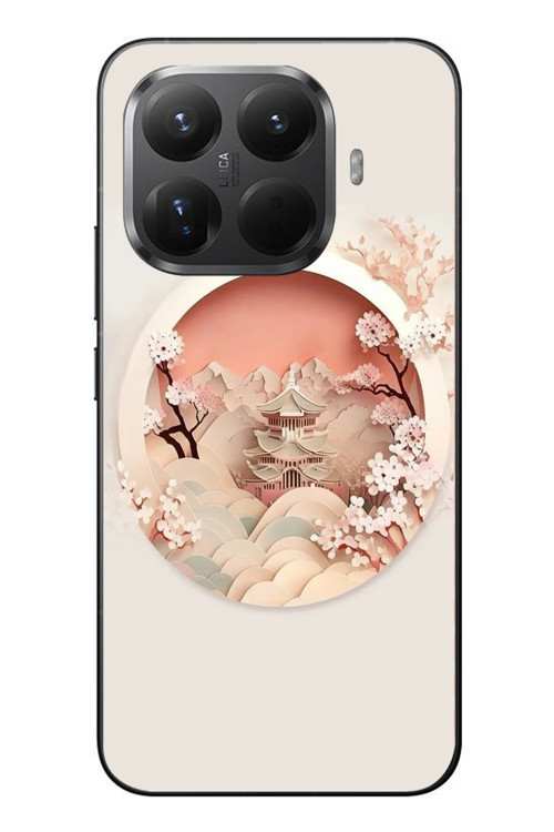 Xiaomi Mi 15T Pro Uyumlu Manzar Retro Yuvarlak Baskılı Silikon Kılıf