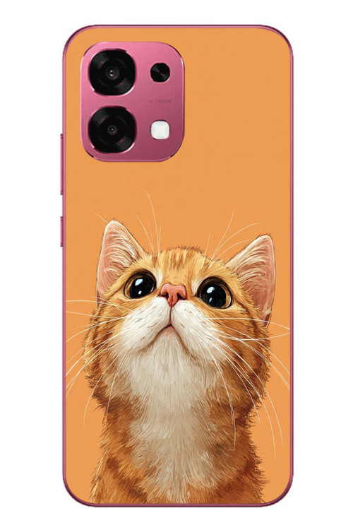 Oppo A6 Pro Uyumlu Masum Kedi Baskılı Silikon Kılıf