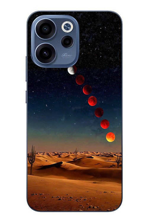 Oppo Reno 15F Uyumlu Ayın Geçişi Baskılı Silikon Kılıf