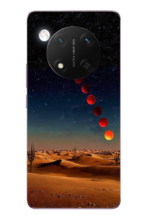 Honor Magic 7 Lite Uyumlu Ayın Geçişi Baskılı Silikon Kılıf