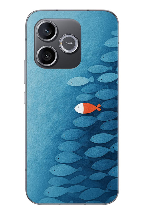 Honor 600 Uyumlu Balıklar Yüzüyor Baskılı Silikon Kılıf