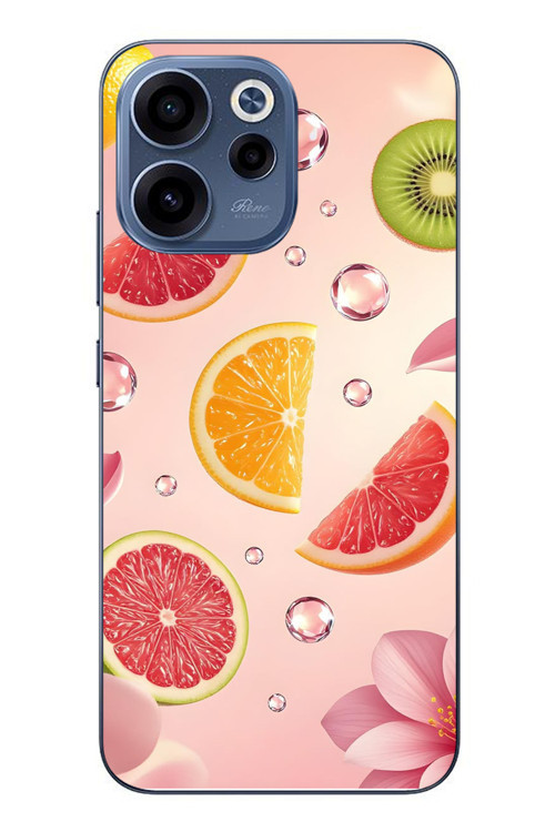 Oppo Reno 15F Uyumlu Meyve Dilimleri Baskılı Silikon Kılıf