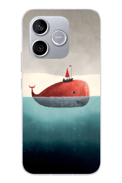 Honor 600 Lite Uyumlu Balina Baskılı Silikon Kılıf