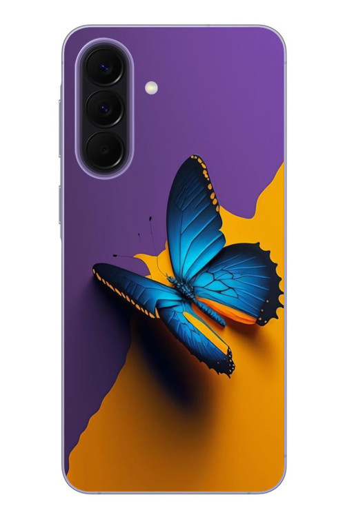 Samsung Galaxy A57 Uyumlu Mavi Kelebek Baskılı Silikon Kılıf