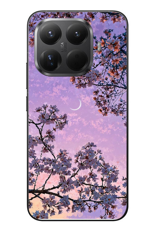 Xiaomi Mi 15T Pro Uyumlu Mor Gökyüzülü Ağaç Baskılı Silikon Kılıf