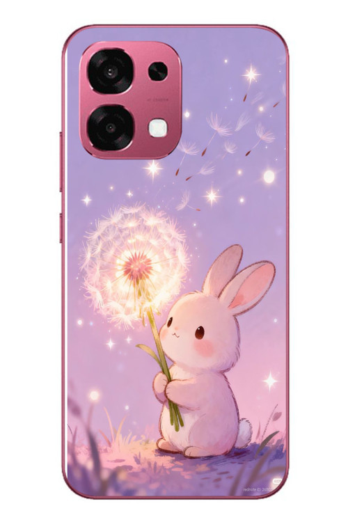 Oppo A6 Pro Uyumlu Büyülü Tavşan Baskılı Silikon Kılıf