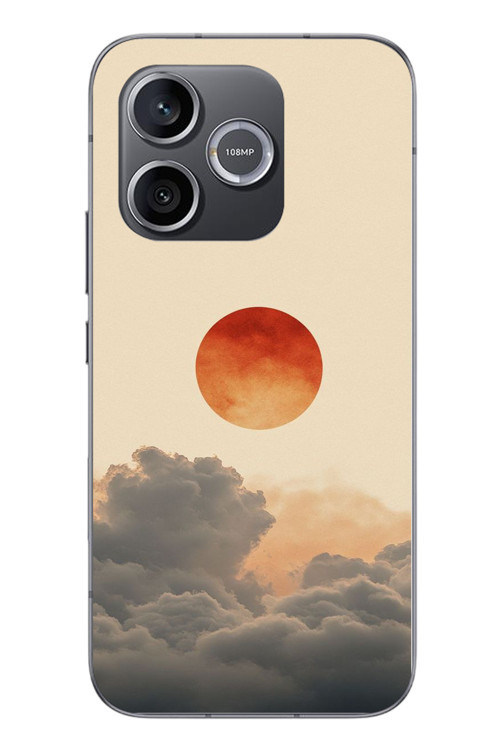 Honor 600 Uyumlu Bulut ve Güneş Baskılı Silikon Kılıf