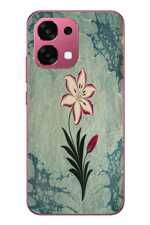 Oppo A6 Pro Uyumlu Çiçek Deseni Baskılı Silikon Kılıf