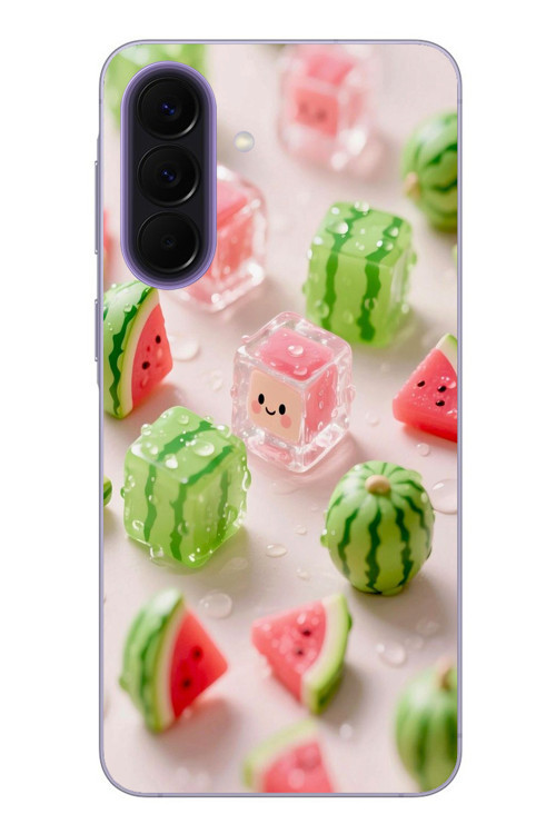 Samsung Galaxy A57 Uyumlu Buzlu Karpuz Baskılı Silikon Kılıf