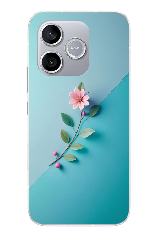 Honor 600 Lite Uyumlu Çiçeğin Pembesi Baskılı Silikon Kılıf