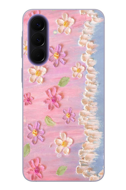 Samsung Galaxy A57 Uyumlu Çiçek Dalgaları Baskılı Silikon Kılıf