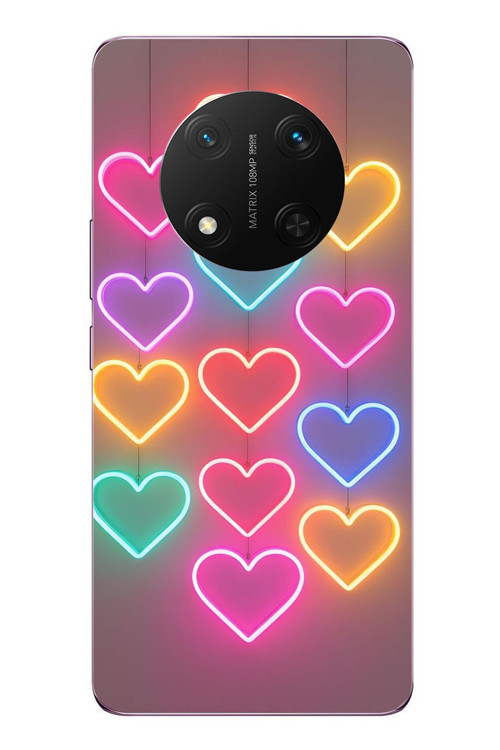 Honor Magic 7 Lite Uyumlu Neon Kalpler Baskılı Silikon Kılıf