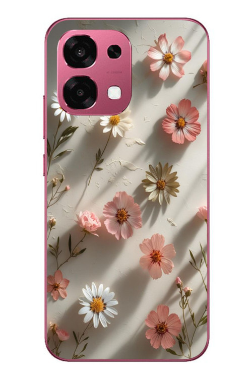 Oppo A6 Pro Uyumlu Papatya Çiçekleri Baskılı Silikon Kılıf