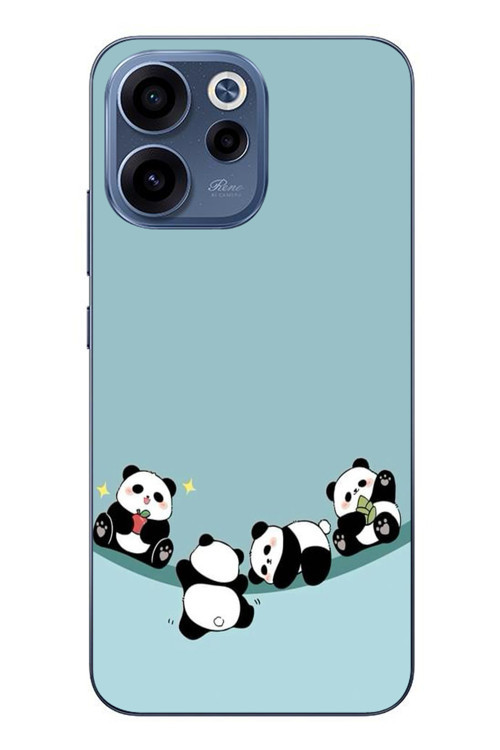 Oppo Reno 15F Uyumlu Panda Ailesi Baskılı Silikon Kılıf