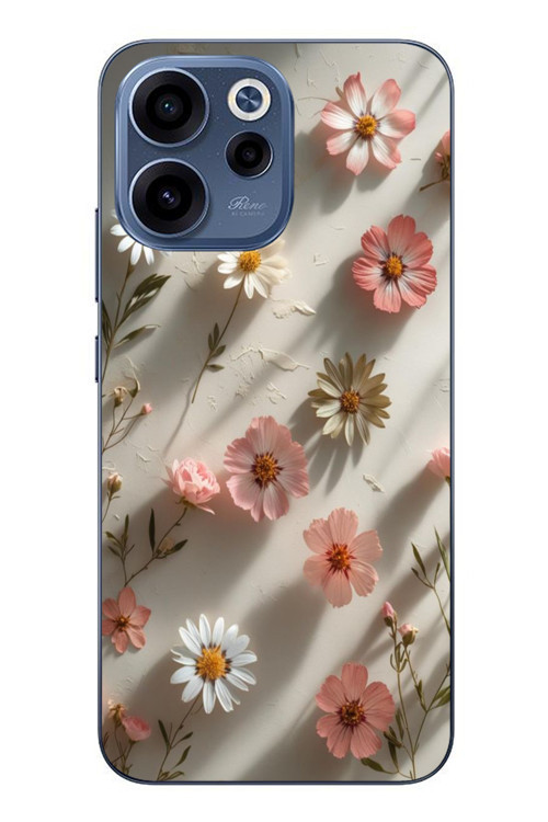 Oppo Reno 15F Uyumlu Papatya Çiçekleri Baskılı Silikon Kılıf