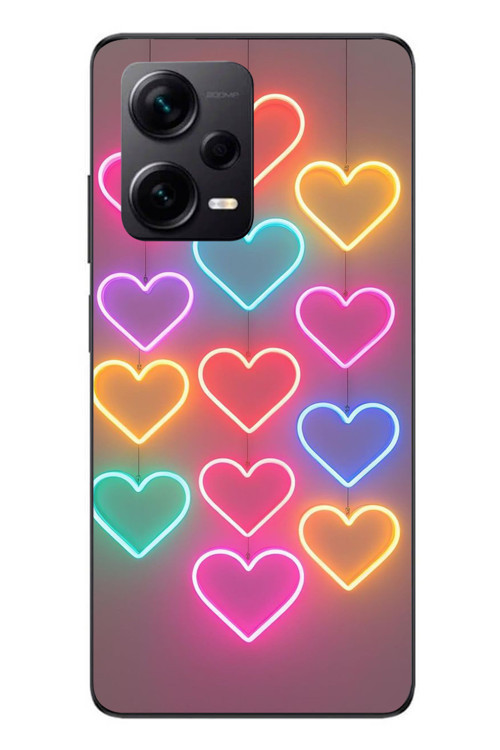 Redmi Note 12 Pro Plus Uyumlu Neon Kalpler Baskılı Silikon Kılıf