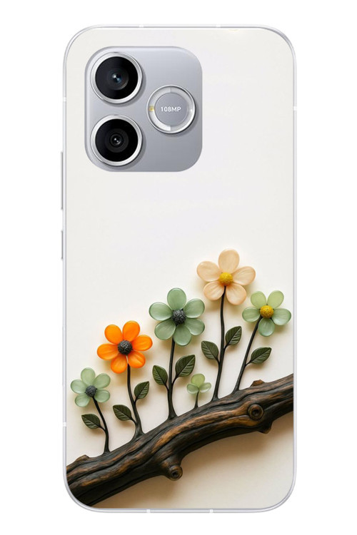 Honor 600 Lite Uyumlu Dalda Açan Çiçekler Baskılı Silikon Kılıf