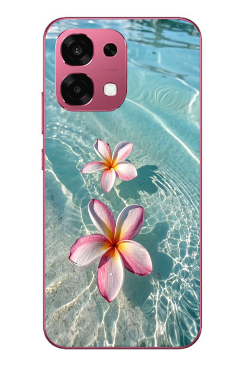 Oppo A6 Pro Uyumlu Denizde Çiçekler Baskılı Silikon Kılıf