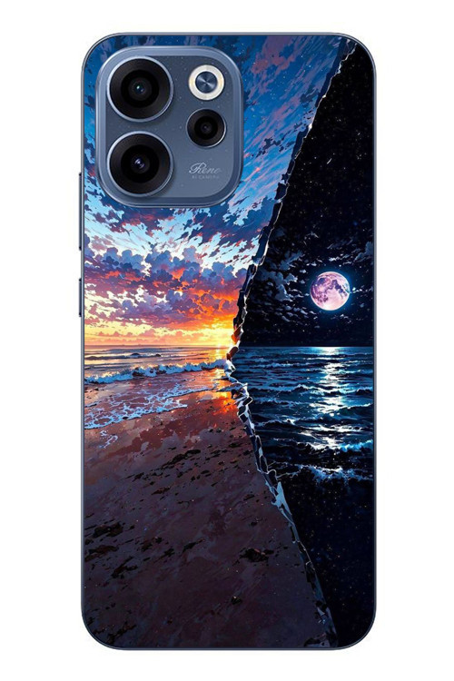 Oppo Reno 15F Uyumlu Deniz Günbatımı Baskılı Silikon Kılıf