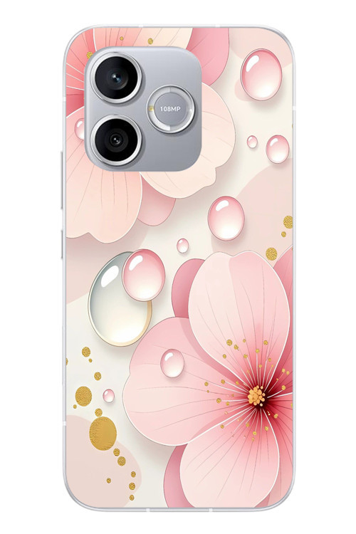 Honor 600 Lite Uyumlu Damlalı Çiçekler Baskılı Silikon Kılıf
