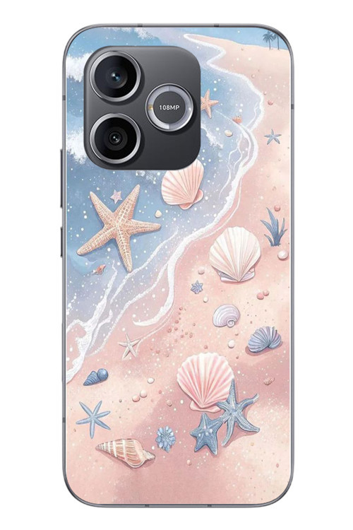 Honor 600 Uyumlu Deniz Yıldızı Kumsalı Baskılı Silikon Kılıf
