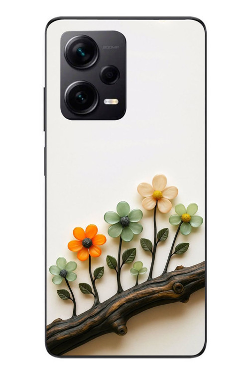 Redmi Note 12 Pro Plus Uyumlu Dalda Açan Çiçekler Baskılı Silikon Kılıf
