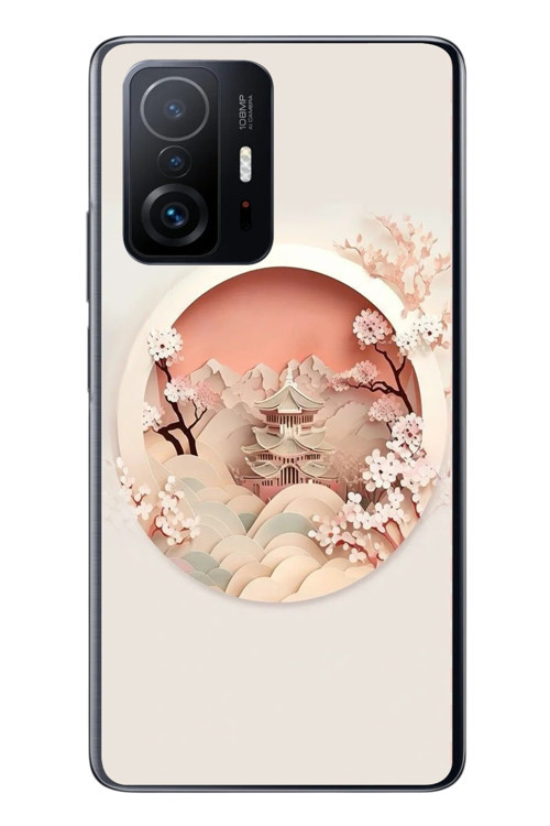 Xiaomi Mi 11 T-11 T Pro Uyumlu Manzar Retro Yuvarlak Baskılı Silikon Kılıf