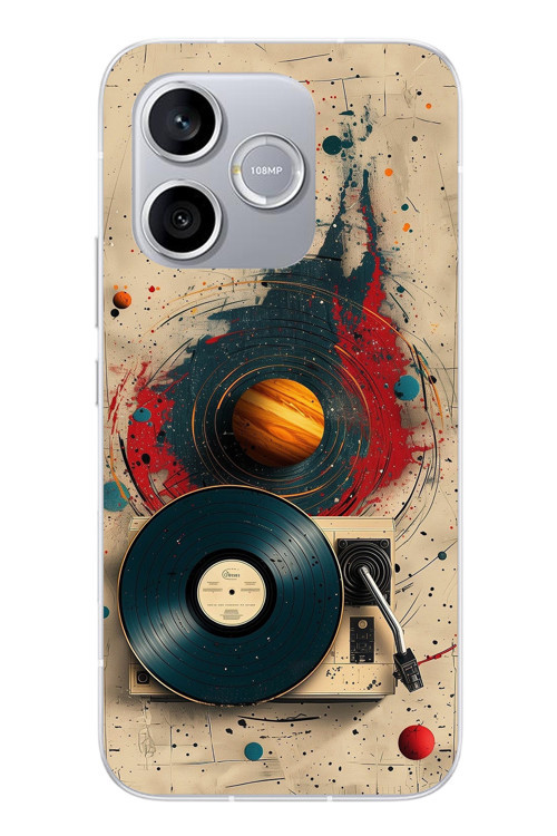 Honor 600 Lite Uyumlu Plak Gezegeni Baskılı Silikon Kılıf