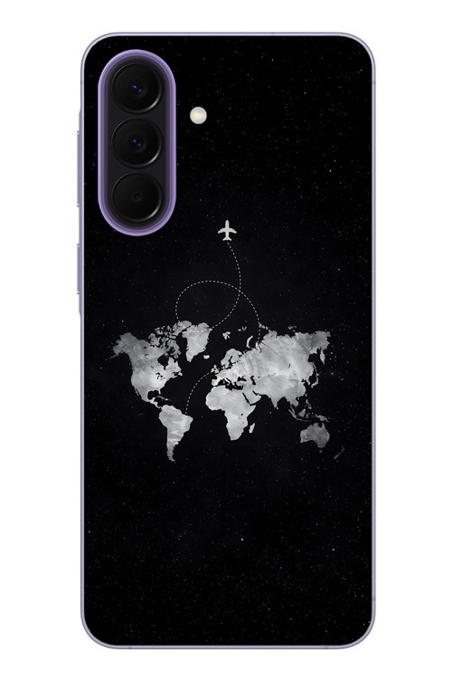 Samsung Galaxy A57 Uyumlu Dünya Haritası Uçuş Baskılı Silikon Kılıf