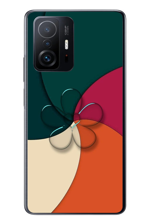 Xiaomi Mi 11 T-11 T Pro Uyumlu Modern Yonca Renkleri Baskılı Silikon Kılıf
