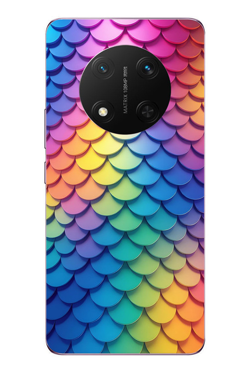 Honor Magic 7 Lite Uyumlu Gökkuşağı Renkleri Baskılı Silikon Kılıf