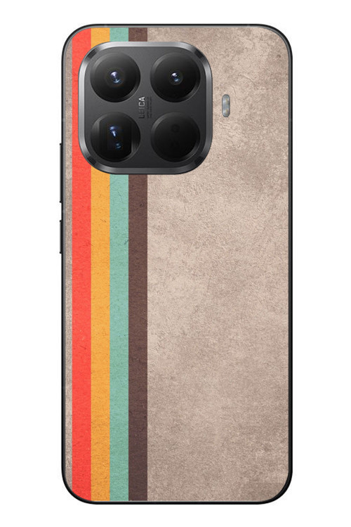 Xiaomi Mi 15T Pro Uyumlu Retro Gökkuşağı Baskılı Silikon Kılıf