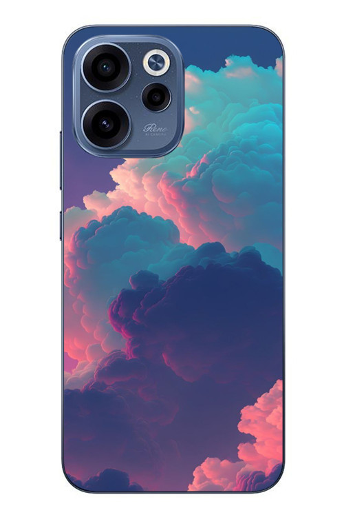Oppo Reno 15F Uyumlu Renkli Doğal Bulutlar Baskılı Silikon Kılıf