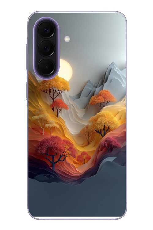 Samsung Galaxy A57 Uyumlu Renk Dalgalı Manzara Baskılı Silikon Kılıf