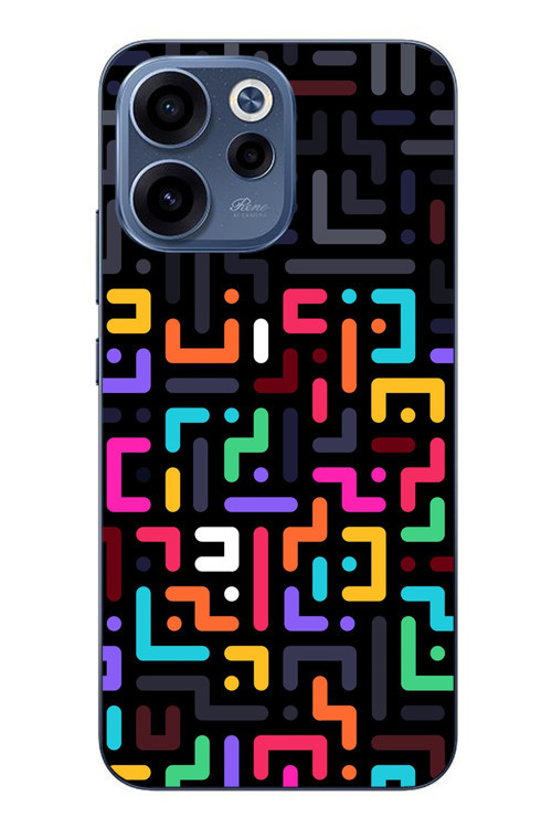 Oppo Reno 15F Uyumlu Renkli Karışık Çizgiler Baskılı Silikon Kılıf