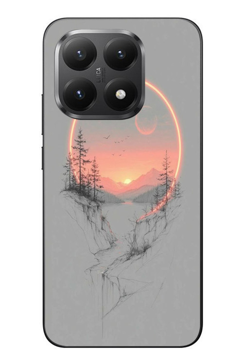 Xiaomi Mi 15T Uyumlu Günbatımı Mermer Desenli Baskılı Silikon Kılıf
