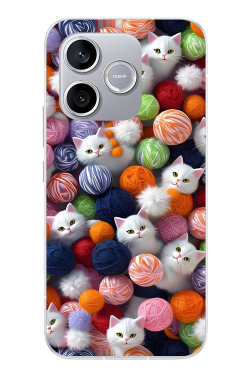 Honor 600 Lite Uyumlu Renkli Kediler Baskılı Silikon Kılıf