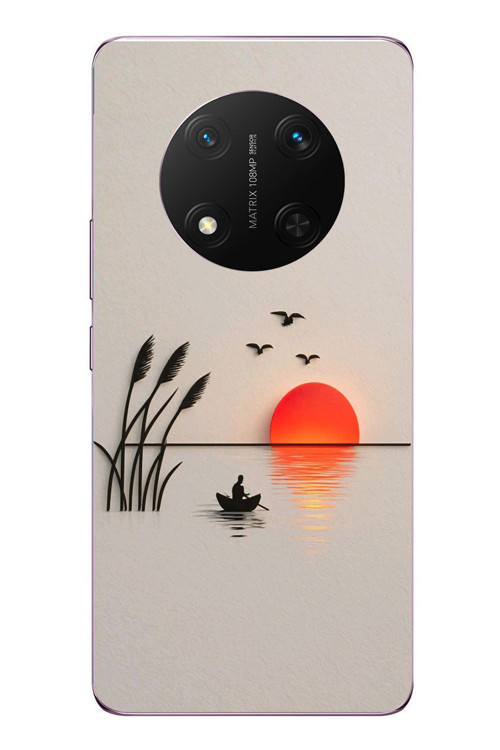 Honor Magic 7 Lite Uyumlu Gün Batımı Çizim Baskılı Silikon Kılıf