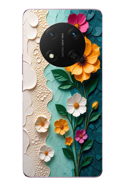 Honor Magic 7 Lite Uyumlu Güzel Modern Çiçekler Baskılı Silikon Kılıf